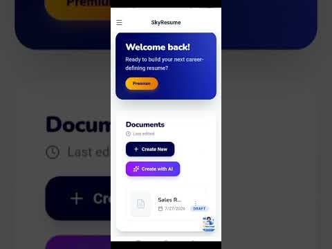 SkyResume walkthrough preview
